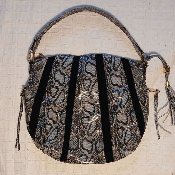 Aimee KESTENBERG Snakeskin Patterned LEATHER Shoulder Bag - Picture 1 of 8